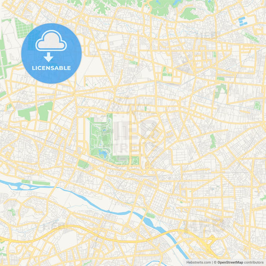 Printable street map of Tachikawa, Japan