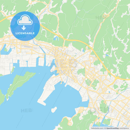 Printable street map of Shūnan, Japan