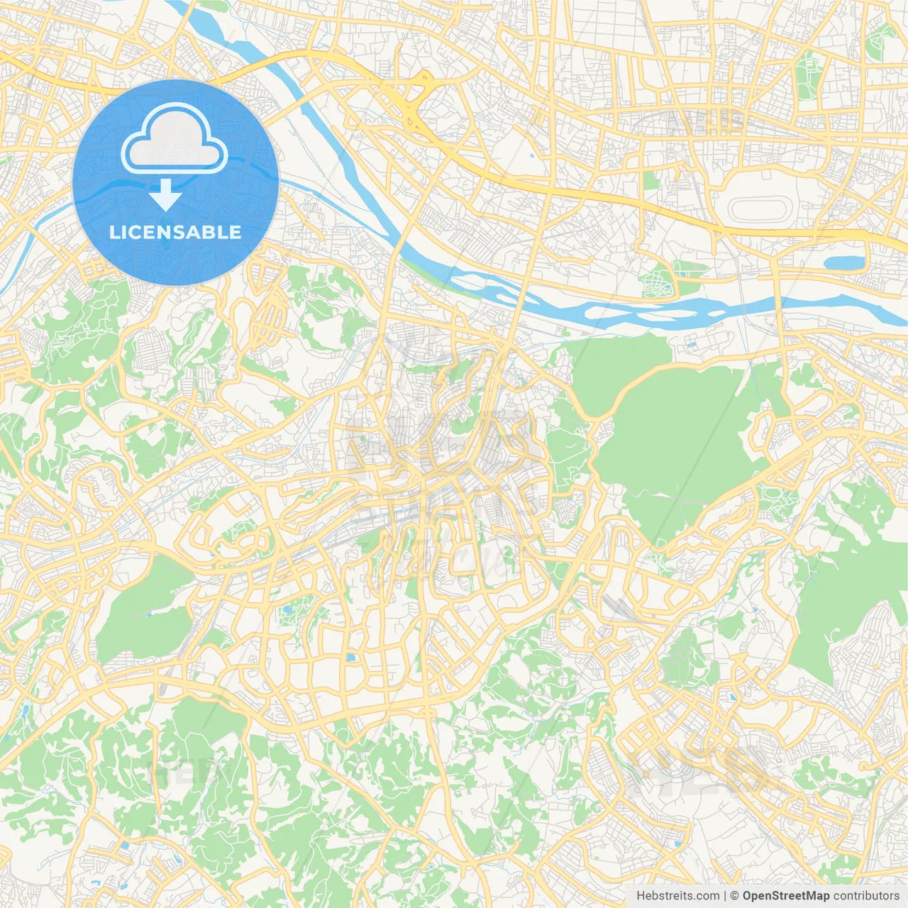 Printable street map of Tama, Japan