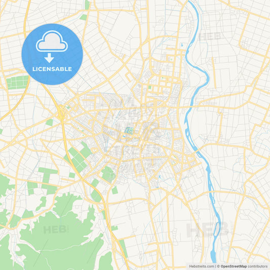 Printable street map of Tsuruoka, Japan