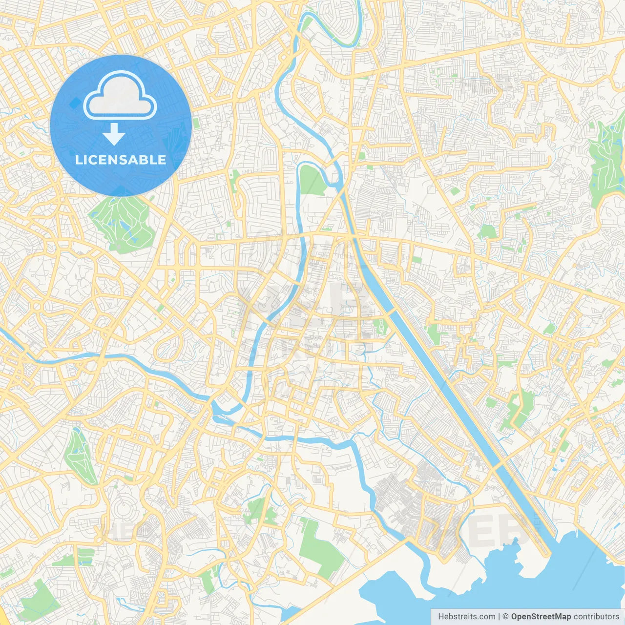 Printable street map of Pasig, Philippines