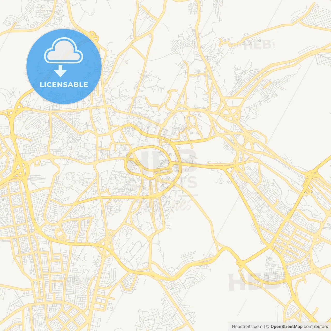 Printable street map of Mecca, Saudi Arabia