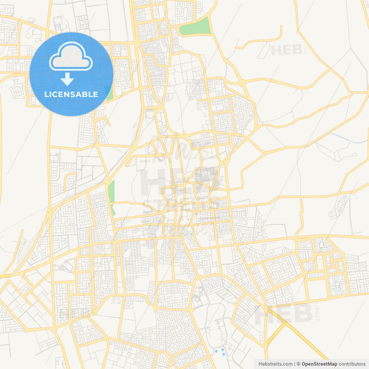 Printable street map of Hofuf, Saudi Arabia