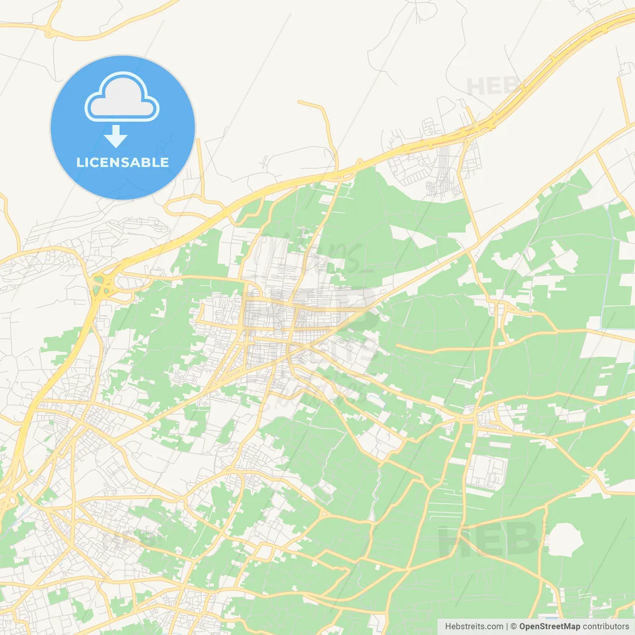 Printable street map of Douma, Syria