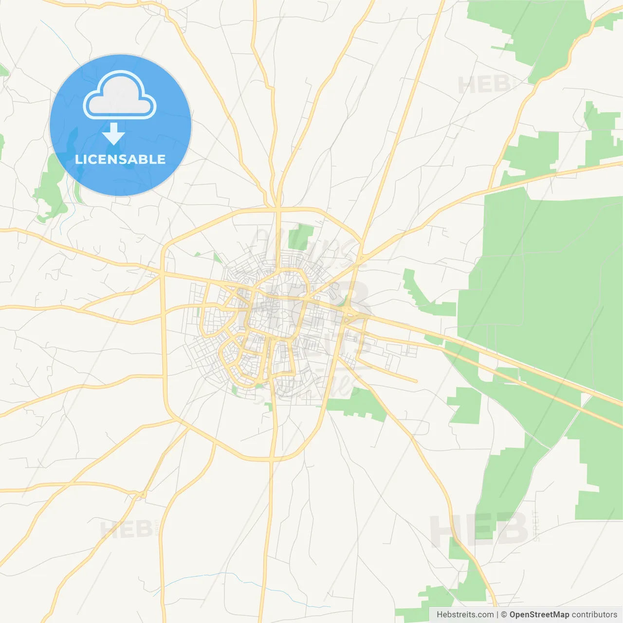 Printable street map of Idlib, Syria