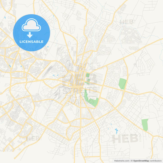 Printable street map of Bulawayo, Zimbabwe