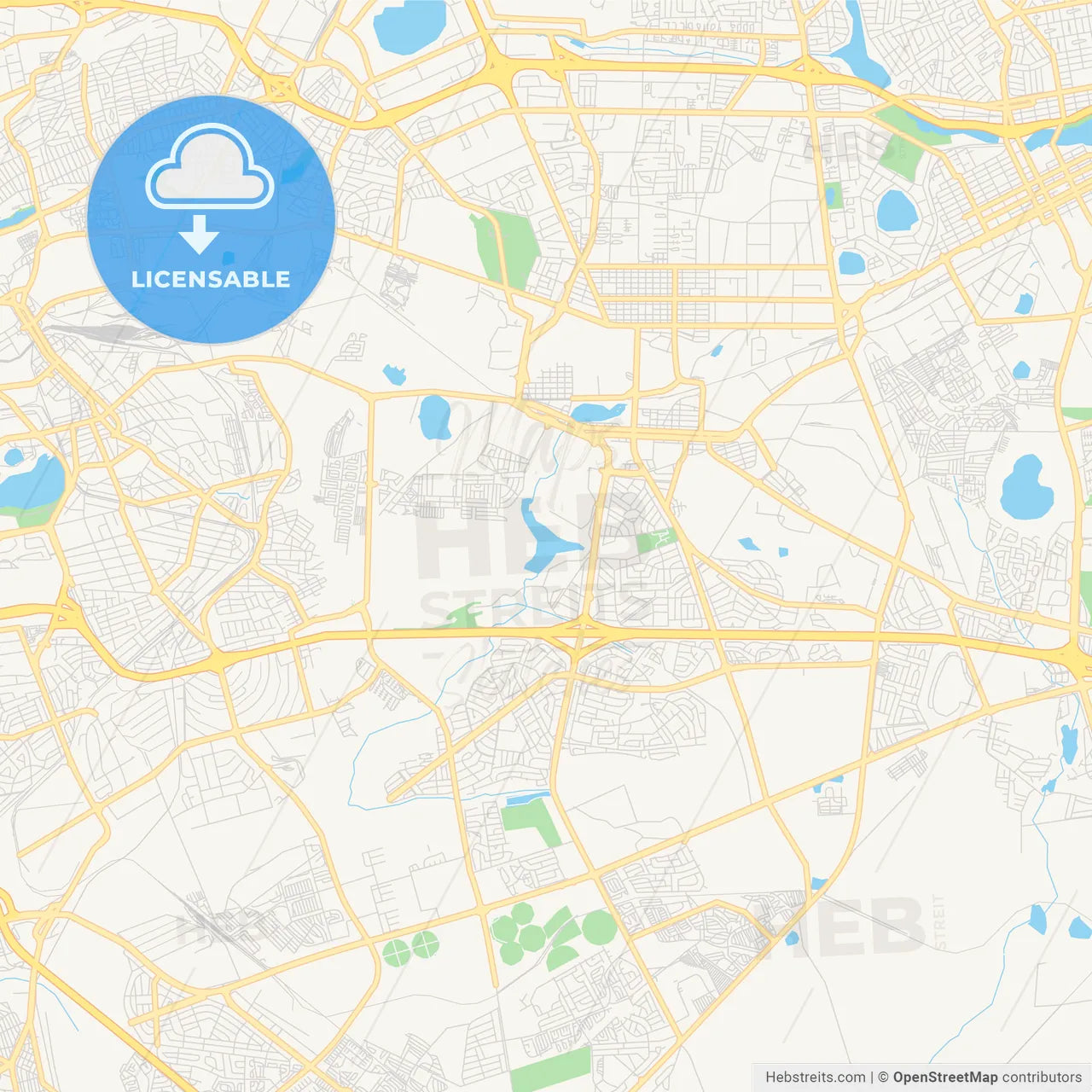 Printable street map of Boksburg, South Africa