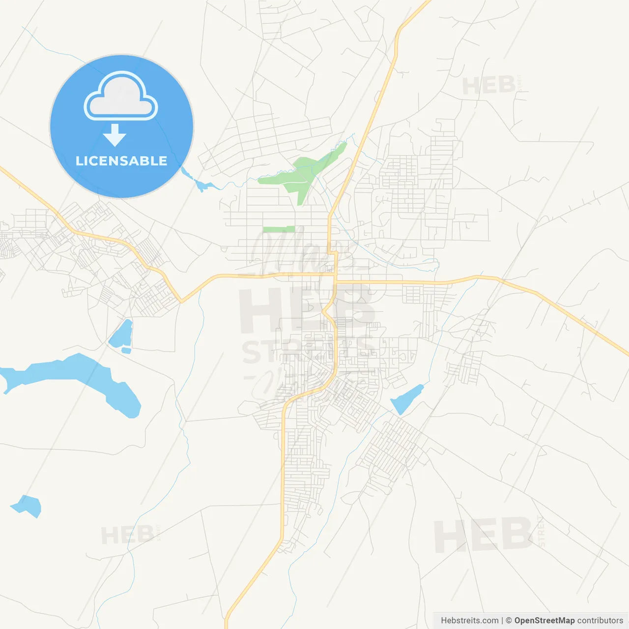 Printable street map of Luanshya, Zambia