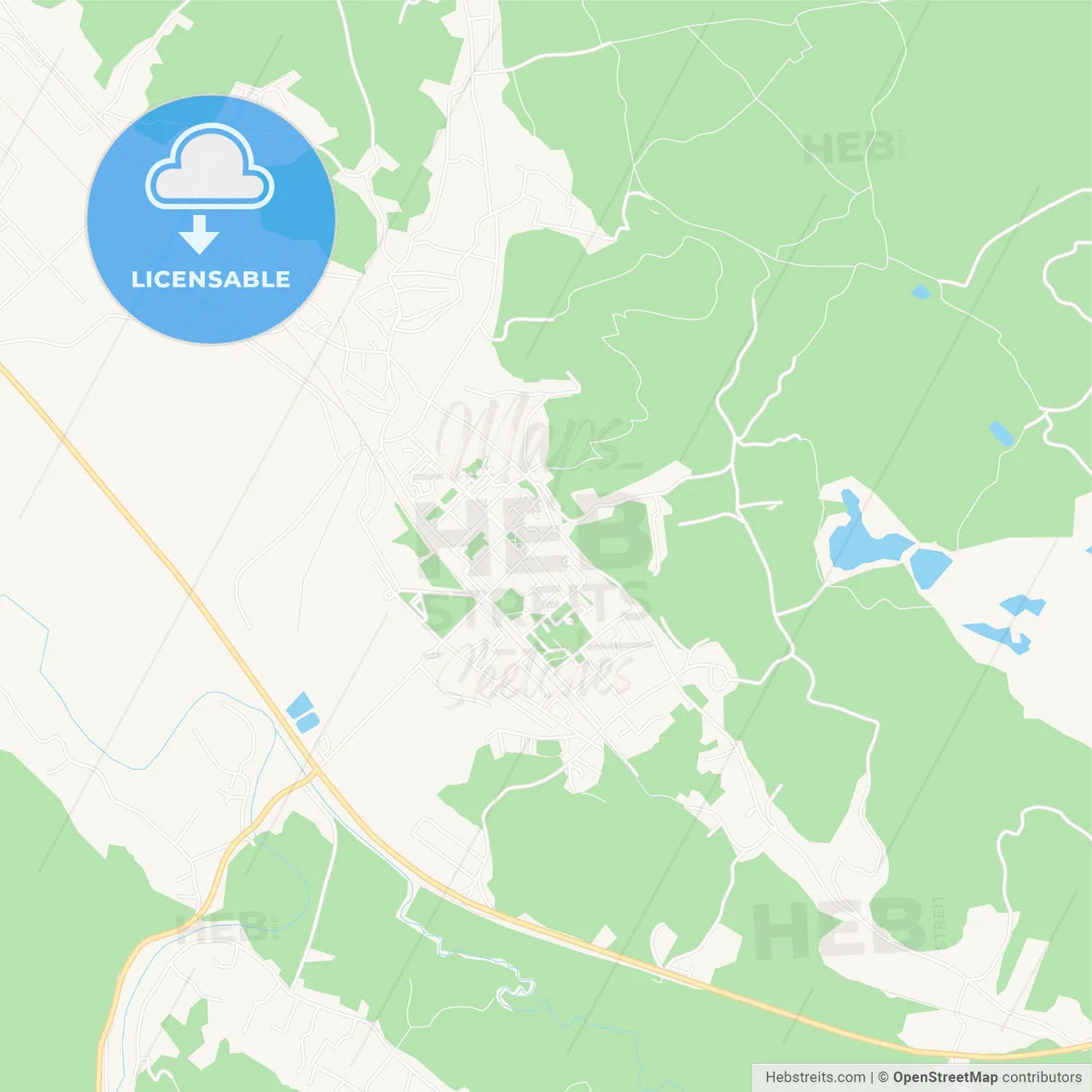 Lukavac, Bosnia and Herzegovina Vector Map - Classic Colors