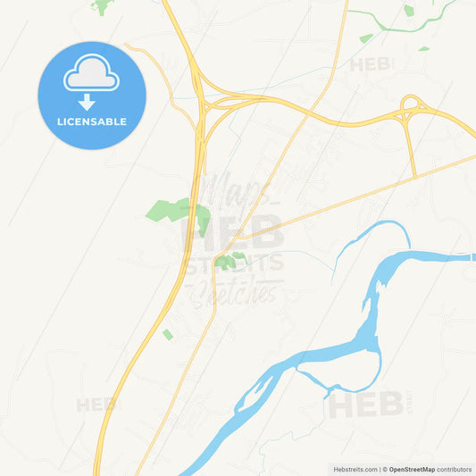 Laktasi, Bosnia and Herzegovina Vector Map - Classic Colors