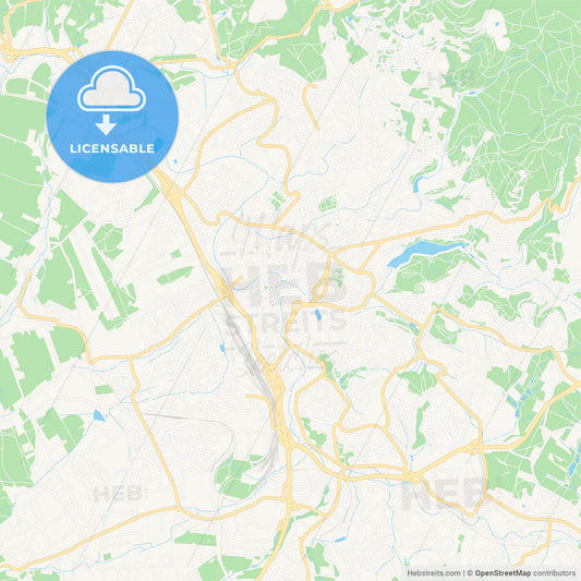 Liberec, Czechia Vector Map - Classic Colors