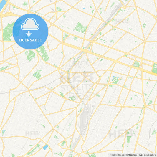 Malakoff, France Vector Map - Classic Colors