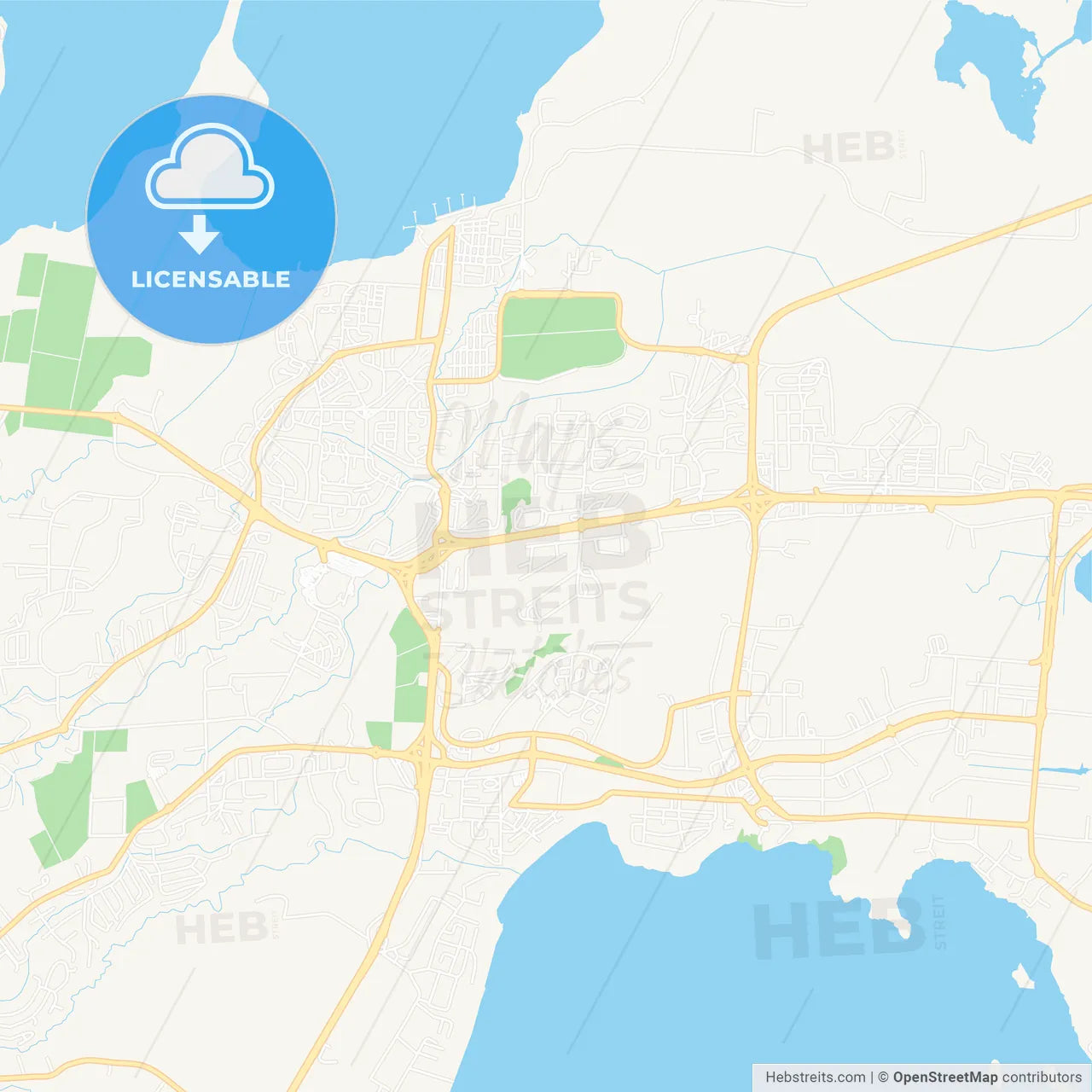 Baie-Mahault, France Vector Map - Classic Colors