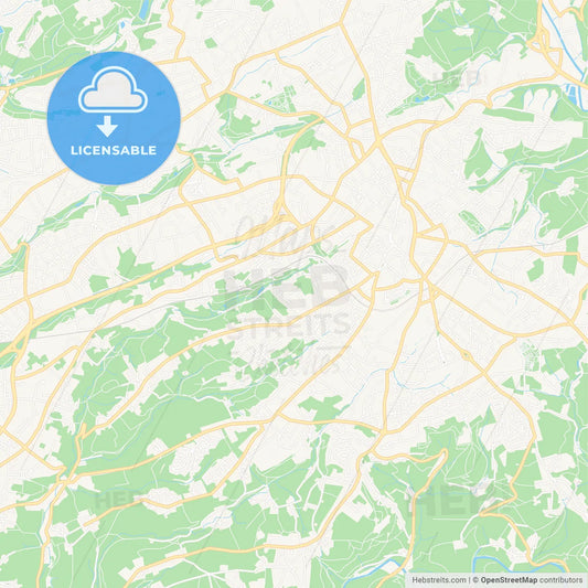 Solingen, Germany Vector Map - Classic Colors