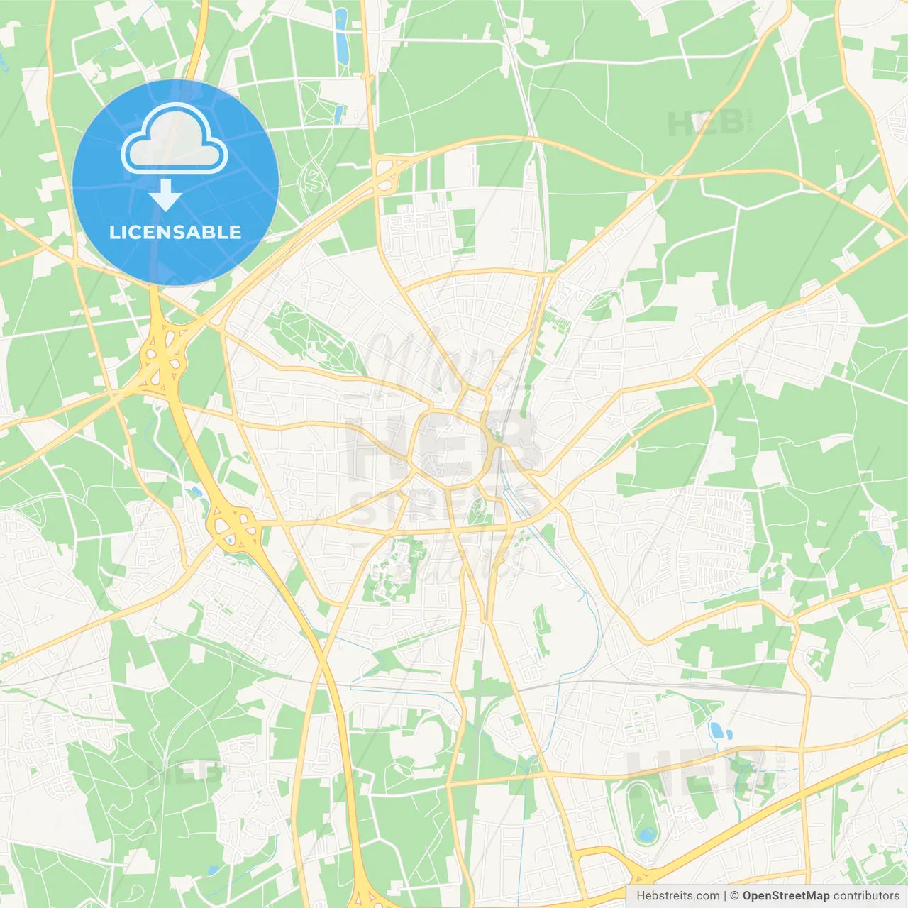 Recklinghausen, Germany Vector Map - Classic Colors