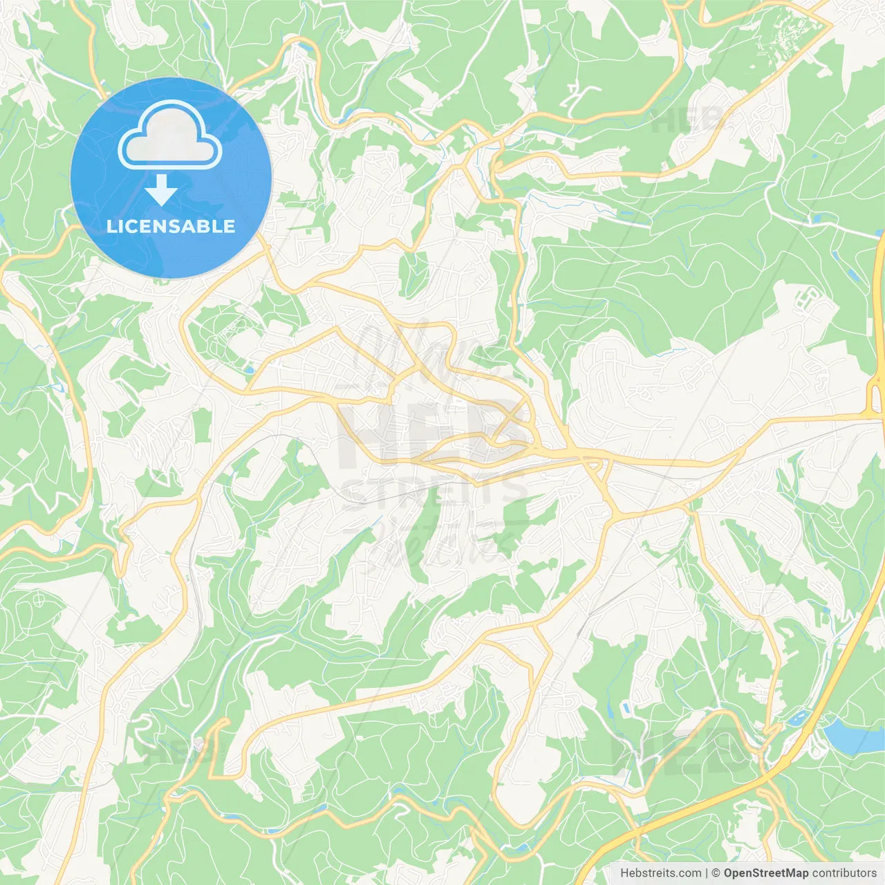 Remscheid, Germany Vector Map - Classic Colors