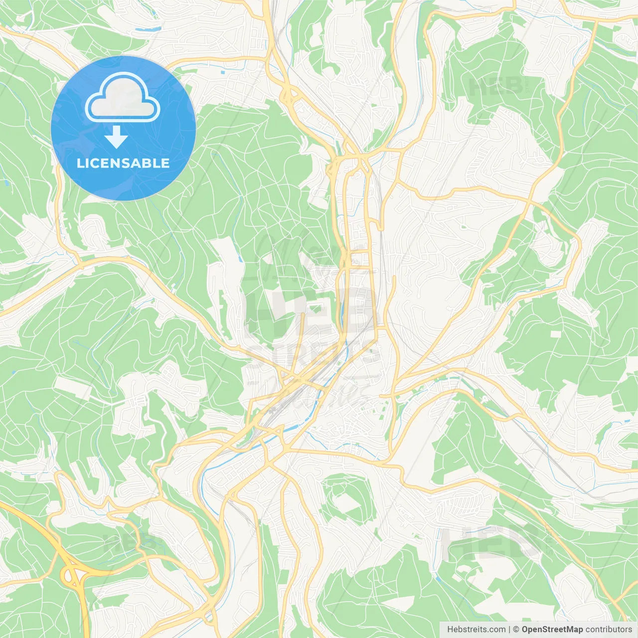 Siegen, Germany Vector Map - Classic Colors