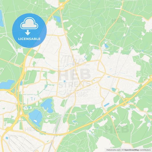 Ratingen, Germany Vector Map - Classic Colors
