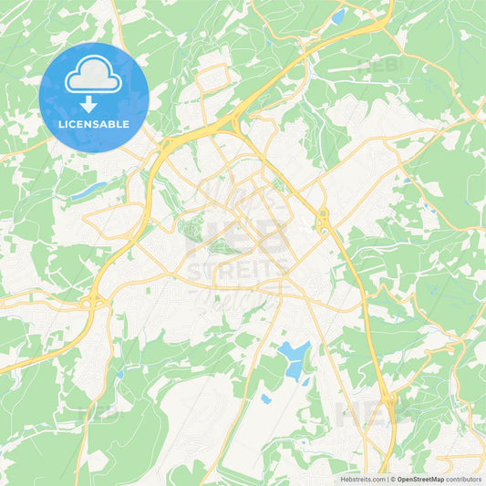 Velbert, Germany Vector Map - Classic Colors