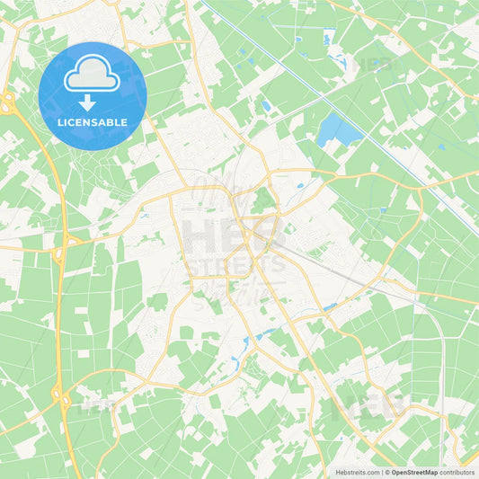 Viersen, Germany Vector Map - Classic Colors