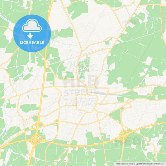 Unna, Germany Vector Map - Classic Colors