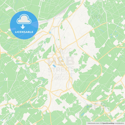 Stolberg (Rheinland), Germany Vector Map - Classic Colors