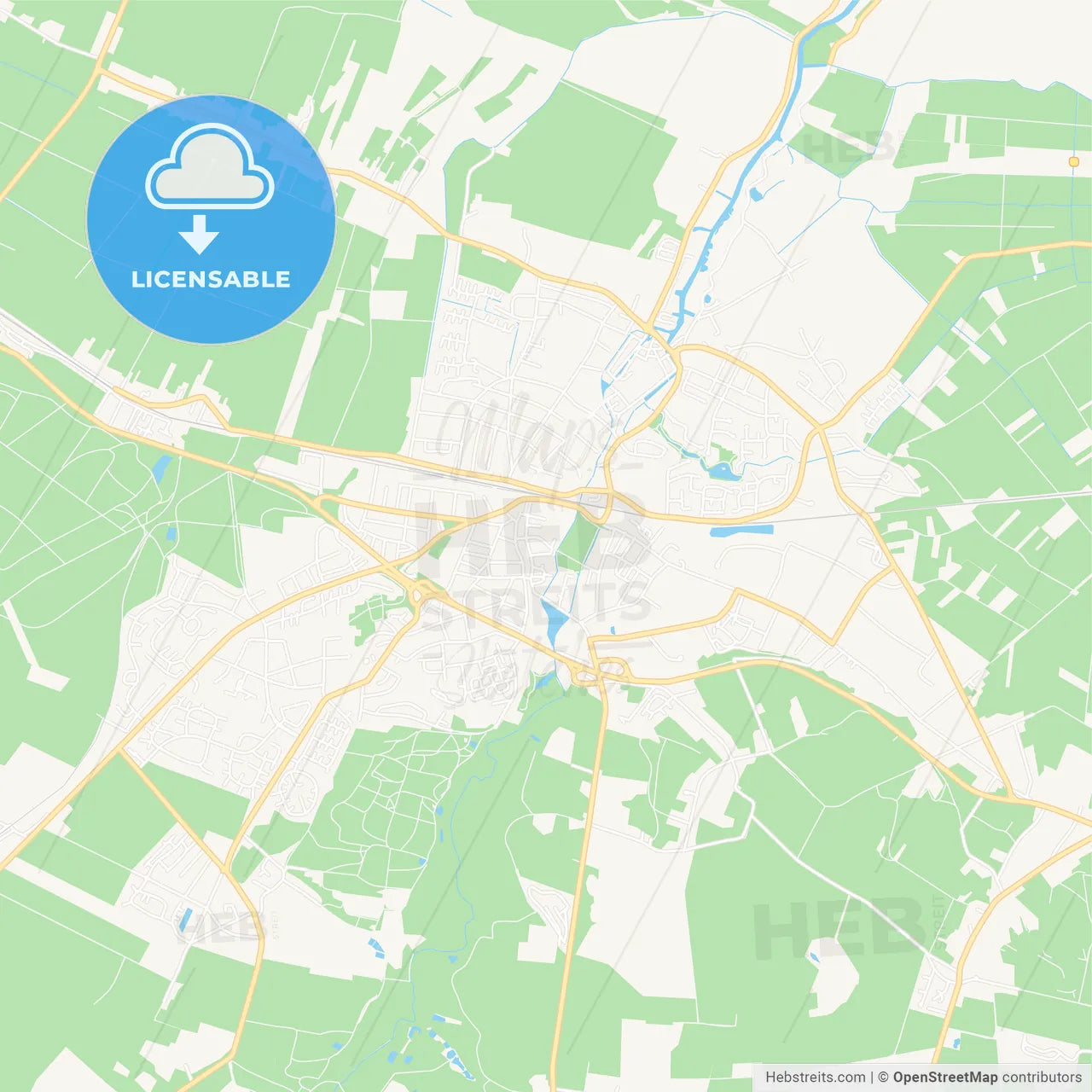 Buxtehude, Germany Vector Map - Classic Colors