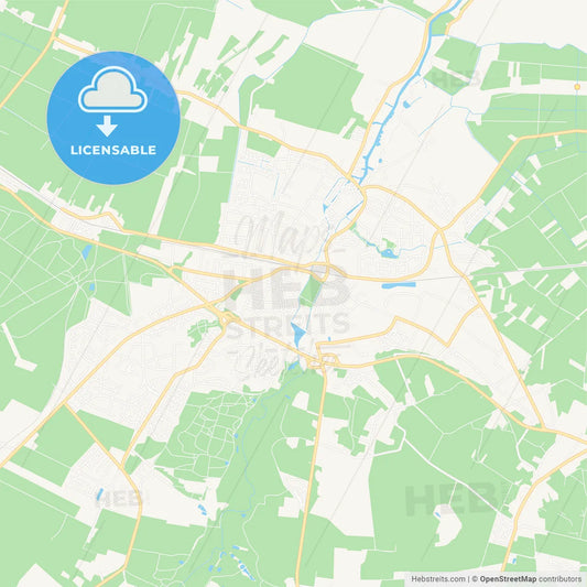 Buxtehude, Germany Vector Map - Classic Colors