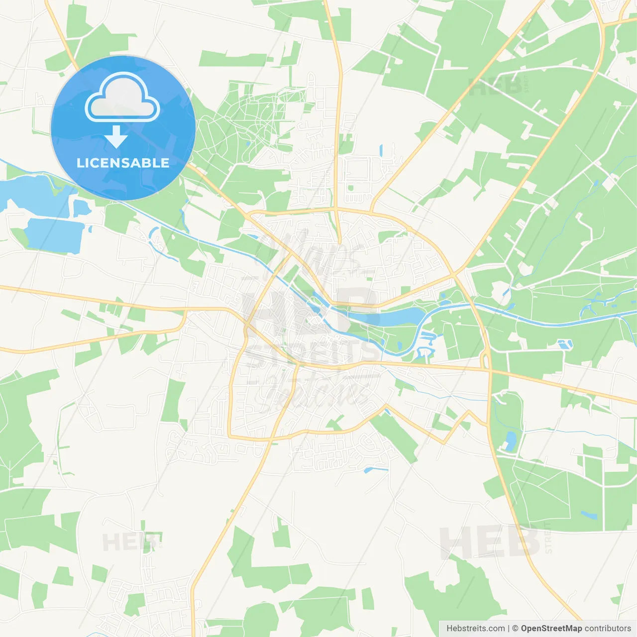 Warendorf, Germany Vector Map - Classic Colors