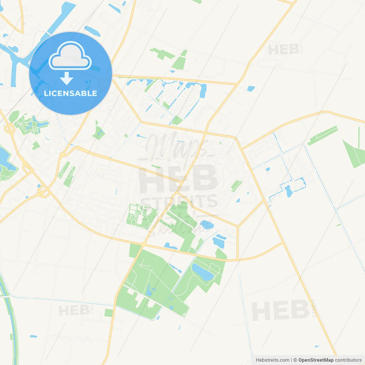 Papenburg, Germany Vector Map - Classic Colors