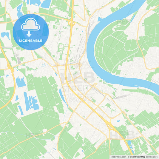 Wesseling, Germany Vector Map - Classic Colors