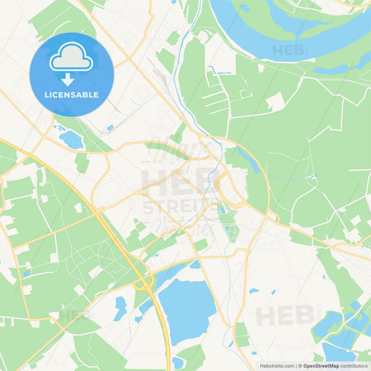 Rheinberg, Germany Vector Map - Classic Colors