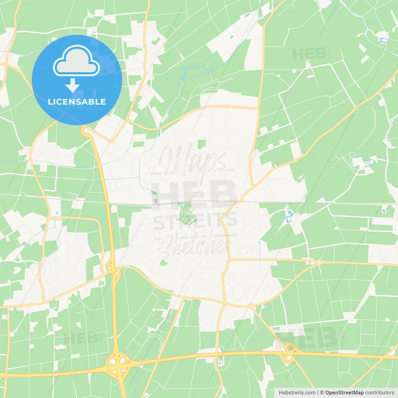 Werl, Germany Vector Map - Classic Colors