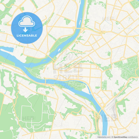 Kaunas, Lithuania Vector Map - Classic Colors