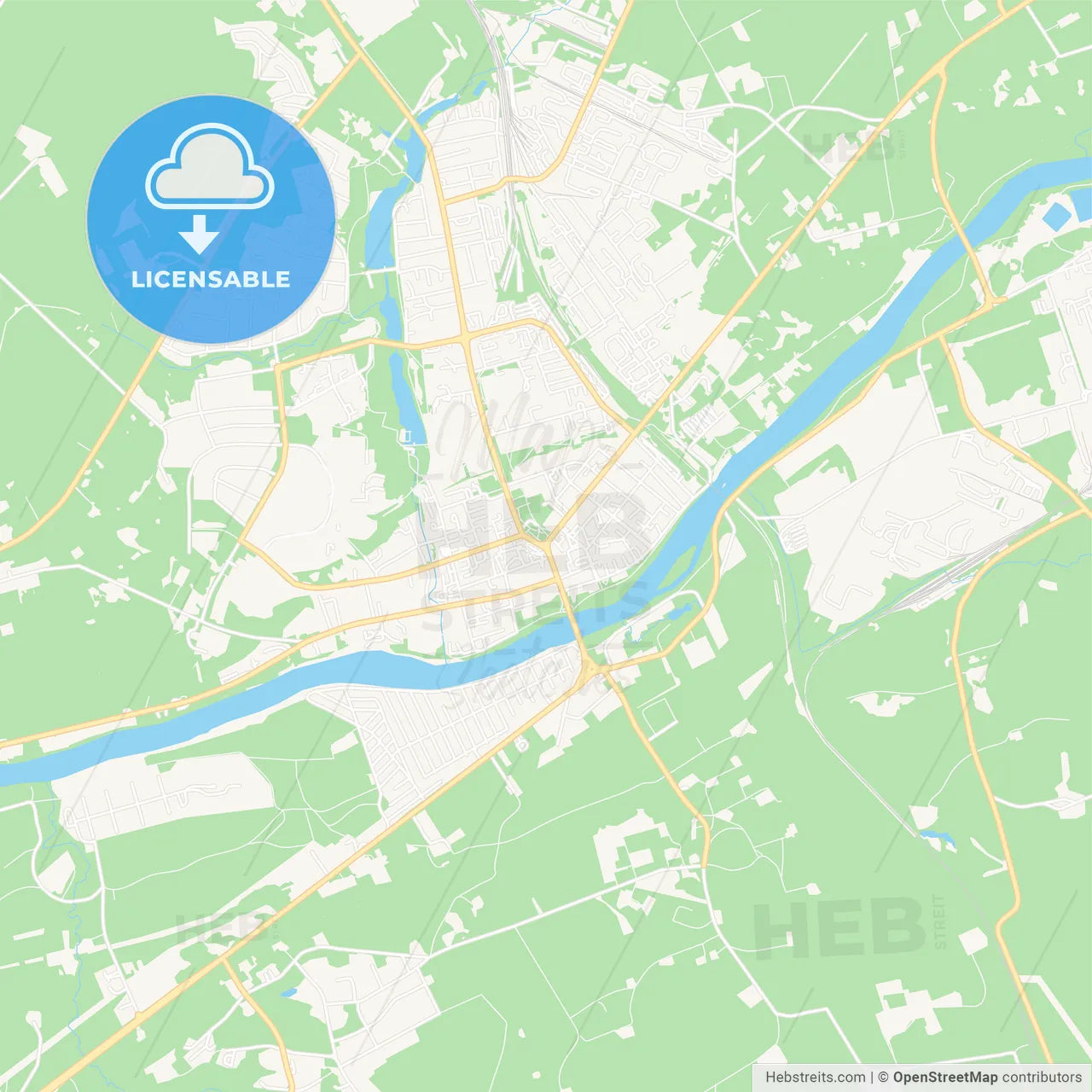 Jonava, Lithuania Vector Map - Classic Colors