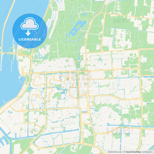 Lelystad, Netherlands Vector Map - Classic Colors