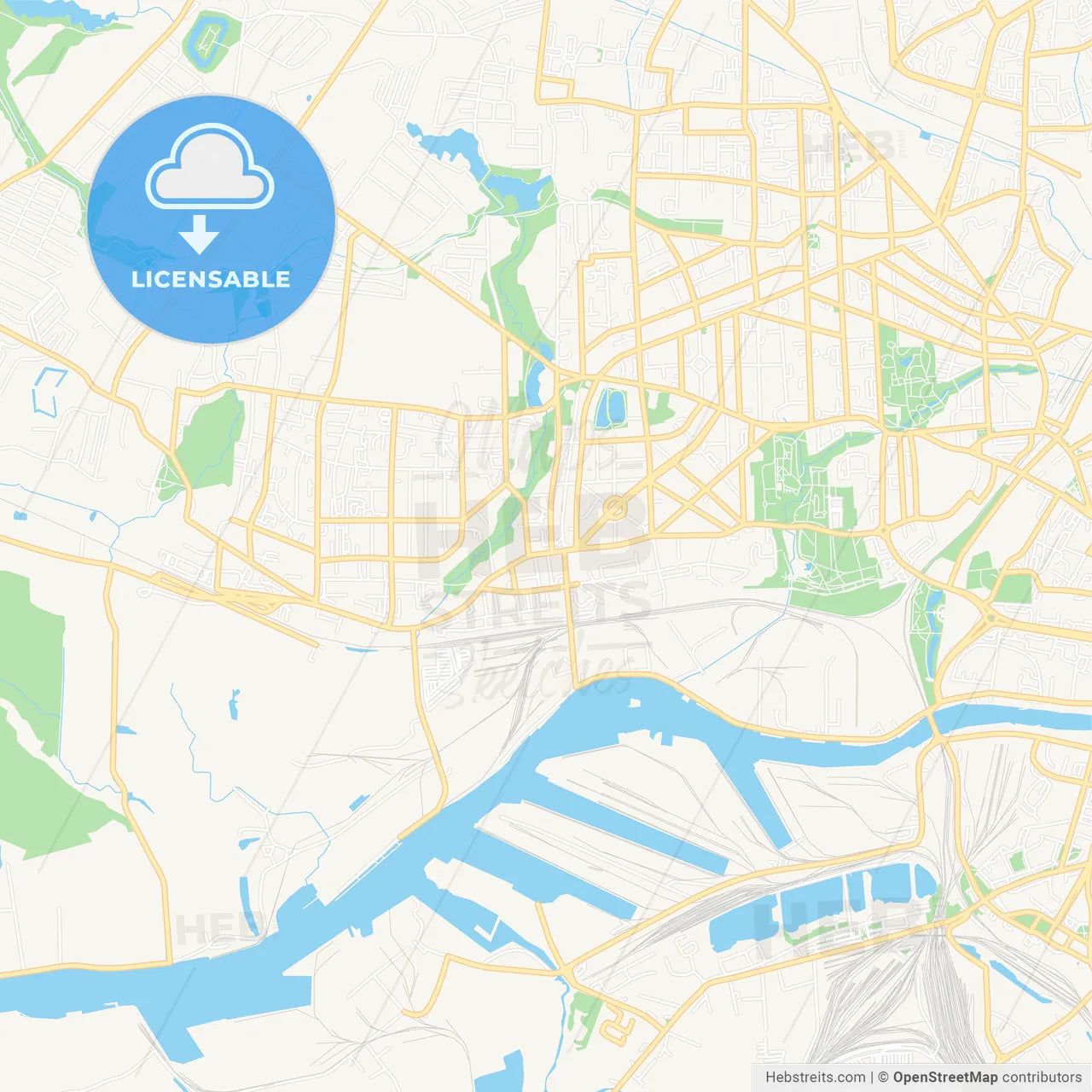 Kaliningrad, Russia Vector Map - Classic Colors