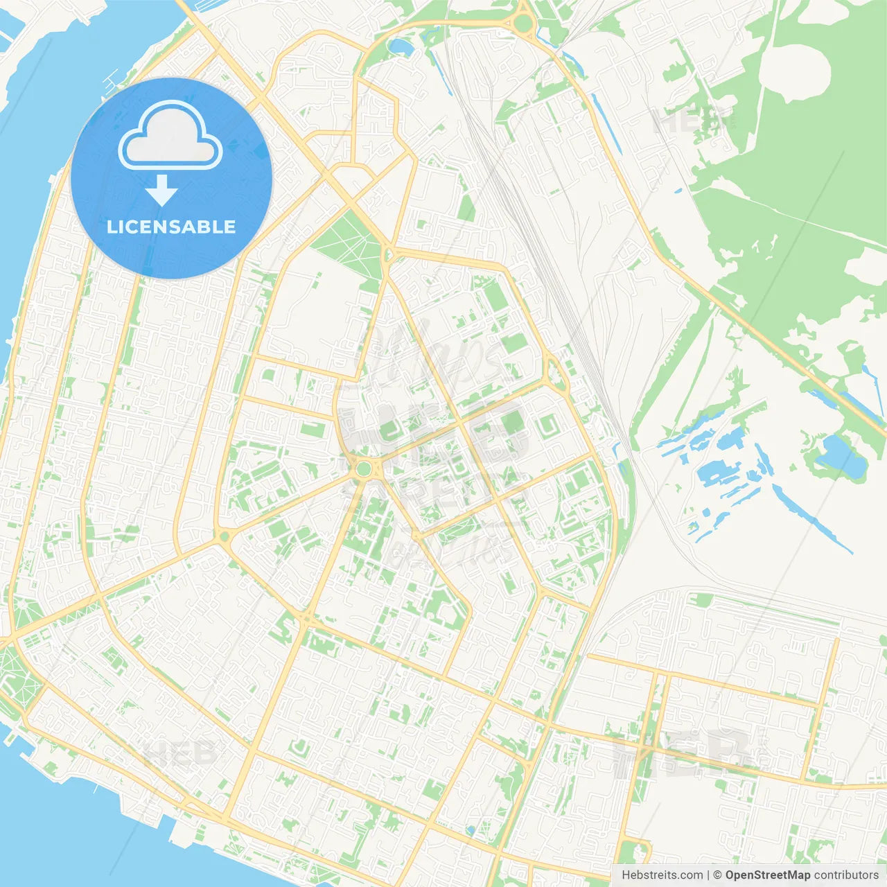 Arkhangelsk, Russia Vector Map - Classic Colors