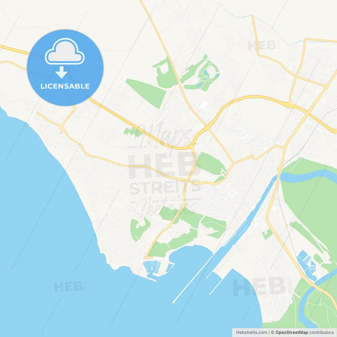 El Puerto de Santa Maria, Spain Vector Map - Classic Colors