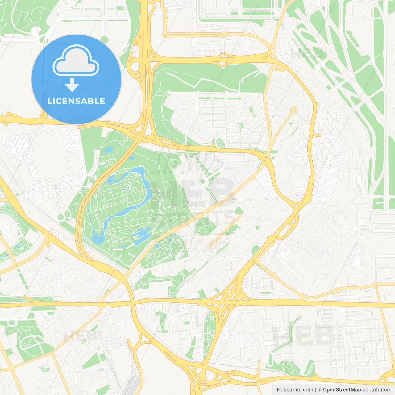 Barajas de Madrid, Spain Vector Map - Classic Colors