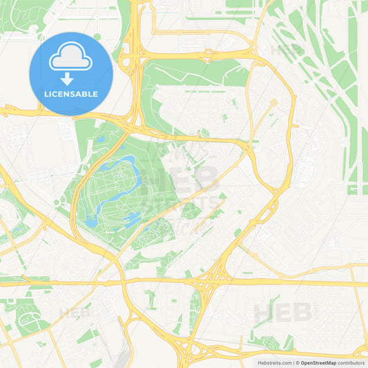 Barajas de Madrid, Spain Vector Map - Classic Colors
