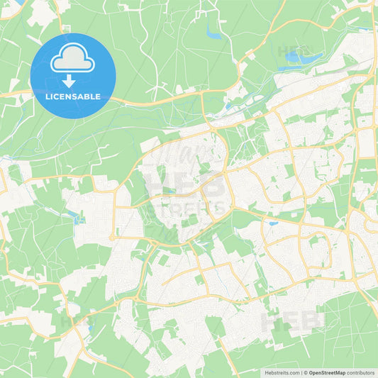 Harlow, England Vector Map - Classic Colors