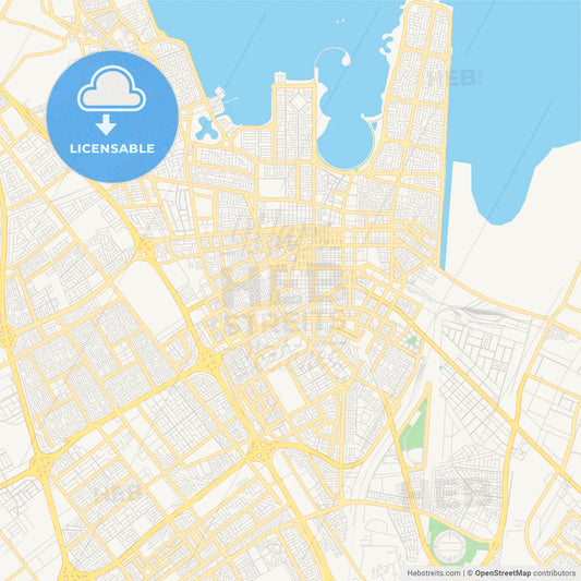 Printable street map of Dammam, Saudi Arabia