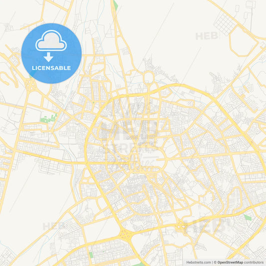 Printable street map of Medina, Saudi Arabia