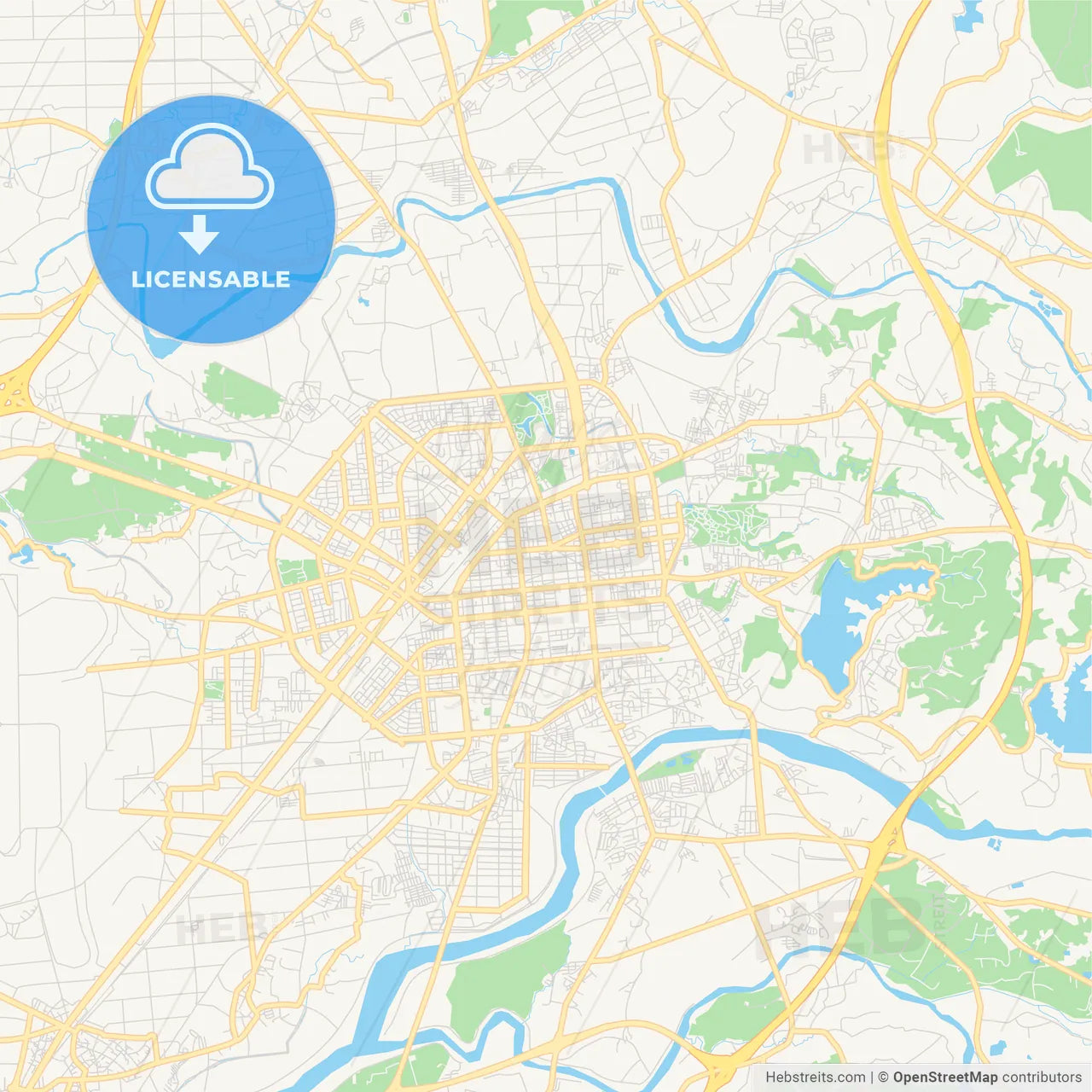 Printable street map of Chiayi, Taiwan