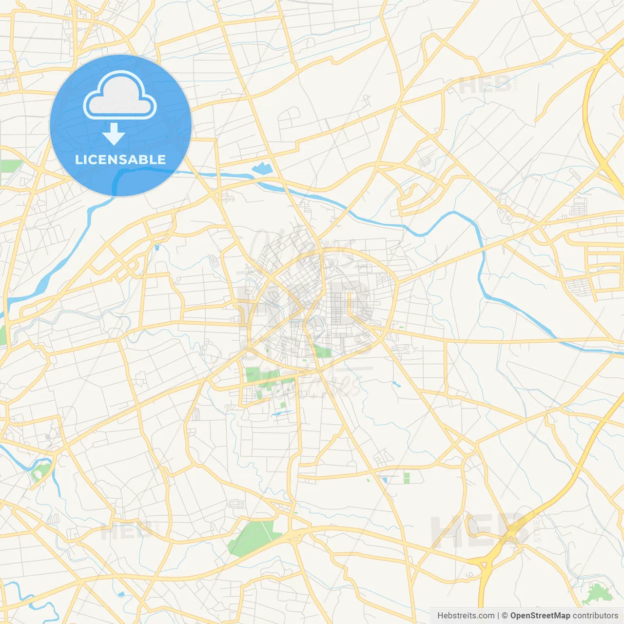 Printable street map of Douliu, Taiwan