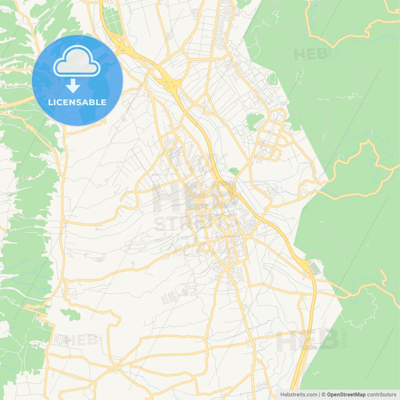 Printable street map of Nantou, Taiwan