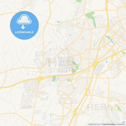 Printable street map of Centurion, South Africa