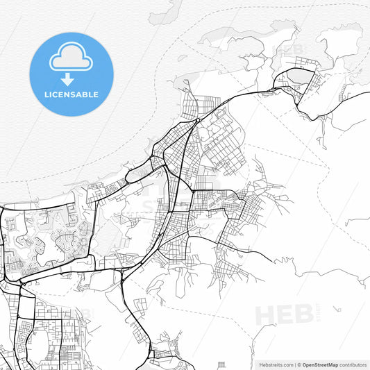 Vector PDF map of Puerto La Cruz, Venezuela
