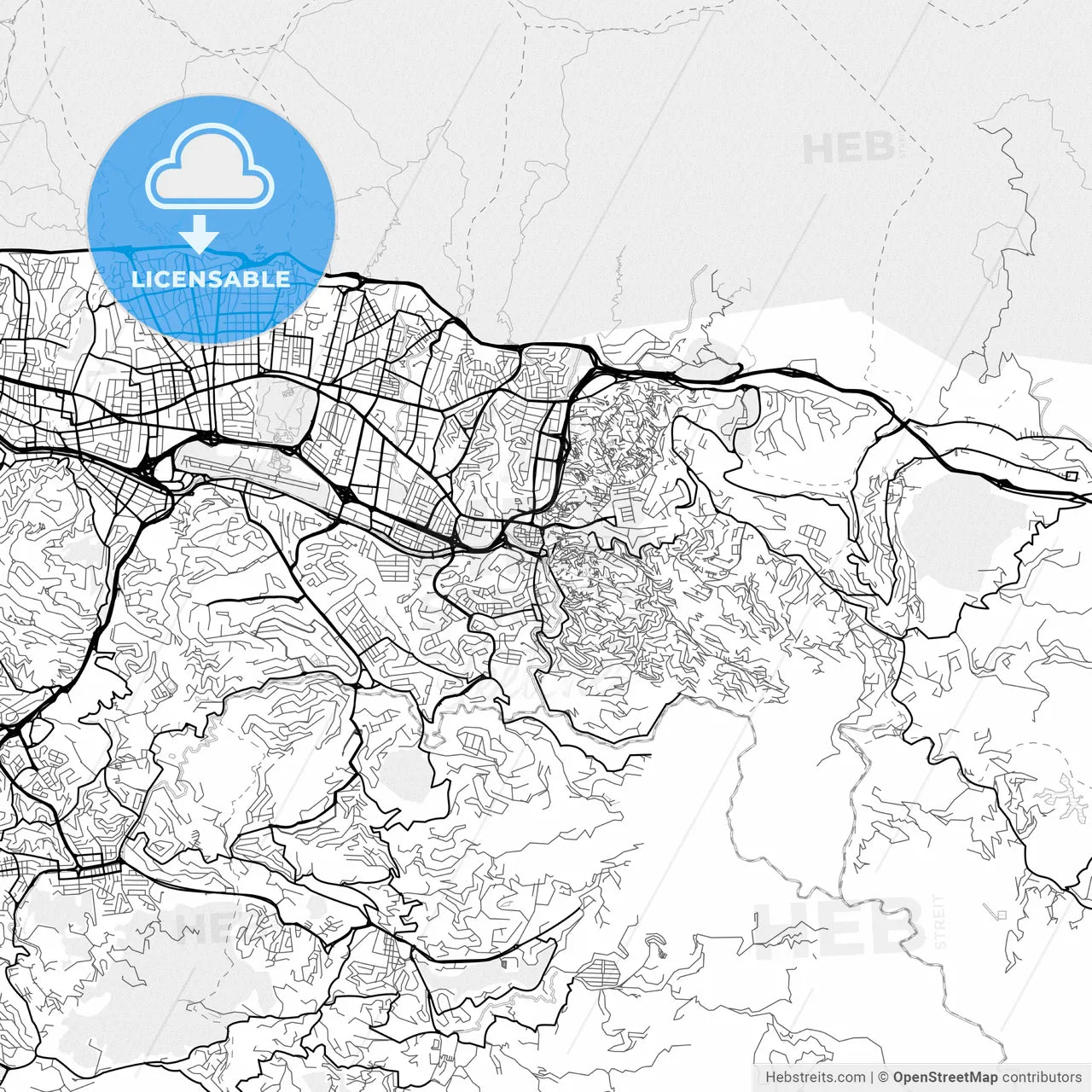 Vector PDF map of Petare, Venezuela